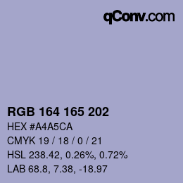 Color code: RGB 164 165 202 | qconv.com