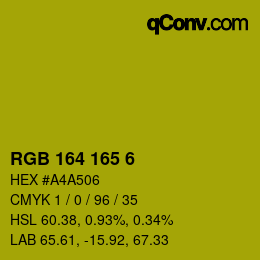 Color code: RGB 164 165 6 | qconv.com