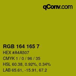 Color code: RGB 164 165 7 | qconv.com