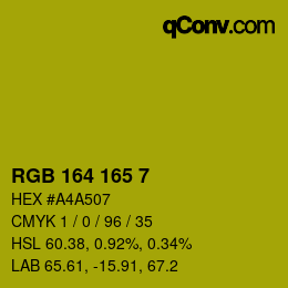 Color code: RGB 164 165 7 | qconv.com