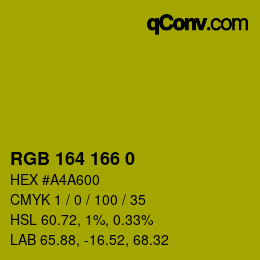 颜色代码: RGB 164 166 0 | qconv.com