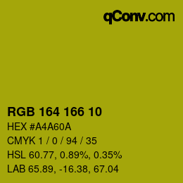 Color code: RGB 164 166 10 | qconv.com