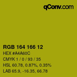 Color code: RGB 164 166 12 | qconv.com