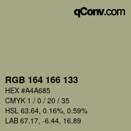 カラーコード: RGB 164 166 133 | qconv.com