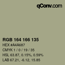 カラーコード: RGB 164 166 135 | qconv.com