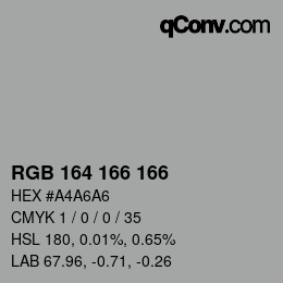 Color code: RGB 164 166 166 | qconv.com