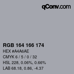 Color code: RGB 164 166 174 | qconv.com