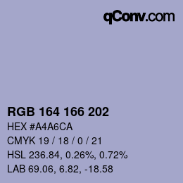 Color code: RGB 164 166 202 | qconv.com