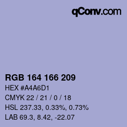 Color code: RGB 164 166 209 | qconv.com