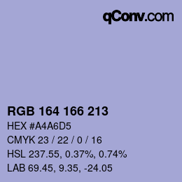 Color code: RGB 164 166 213 | qconv.com