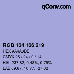 Color code: RGB 164 166 219 | qconv.com
