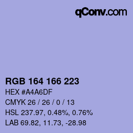 Color code: RGB 164 166 223 | qconv.com
