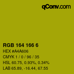Color code: RGB 164 166 6 | qconv.com