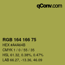 Color code: RGB 164 166 75 | qconv.com