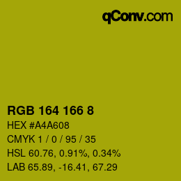 颜色代码: RGB 164 166 8 | qconv.com