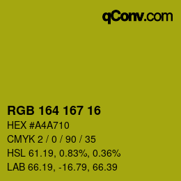 Color code: RGB 164 167 16 | qconv.com