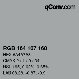 颜色代码: RGB 164 167 168 | qconv.com