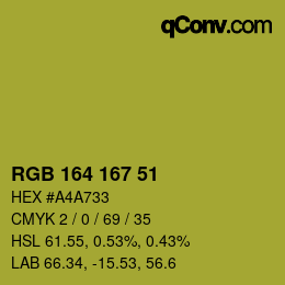 Farbcode: RGB 164 167 51 | qconv.com