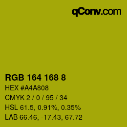 Color code: RGB 164 168 8 | qconv.com