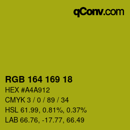 Color code: RGB 164 169 18 | qconv.com