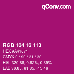 Color code: RGB 164 16 113 | qconv.com
