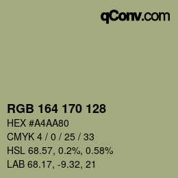 カラーコード: RGB 164 170 128 | qconv.com