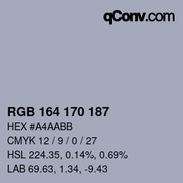Color code: RGB 164 170 187 | qconv.com