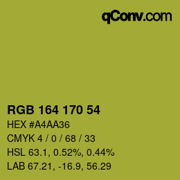 Color code: RGB 164 170 54 | qconv.com