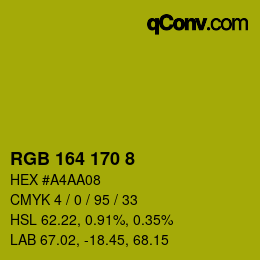 カラーコード: RGB 164 170 8 | qconv.com