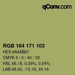 Farbcode: RGB 164 171 103 | qconv.com