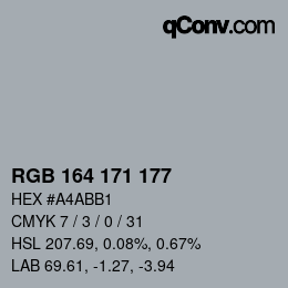 Farbcode: RGB 164 171 177 | qconv.com