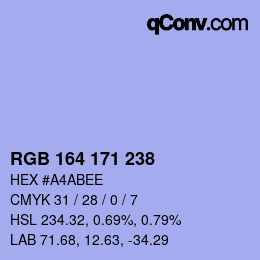 Color code: RGB 164 171 238 | qconv.com