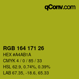 カラーコード: RGB 164 171 26 | qconv.com