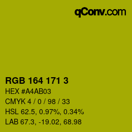Color code: RGB 164 171 3 | qconv.com