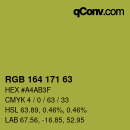 Color code: RGB 164 171 63 | qconv.com