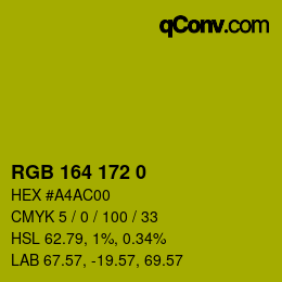 カラーコード: RGB 164 172 0 | qconv.com