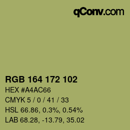 Color code: RGB 164 172 102 | qconv.com