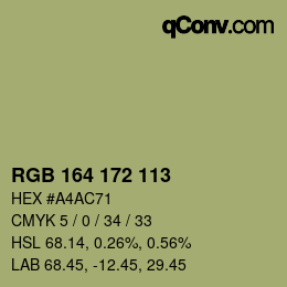 Color code: RGB 164 172 113 | qconv.com