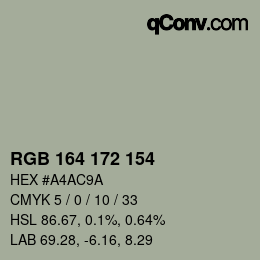 カラーコード: RGB 164 172 154 | qconv.com