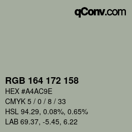 カラーコード: RGB 164 172 158 | qconv.com