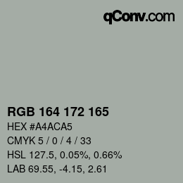 カラーコード: RGB 164 172 165 | qconv.com