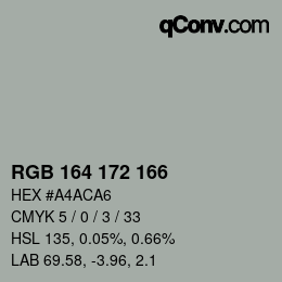 Color code: RGB 164 172 166 | qconv.com