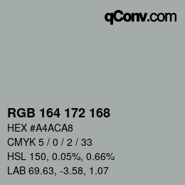 Color code: RGB 164 172 168 | qconv.com