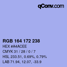 Color code: RGB 164 172 238 | qconv.com