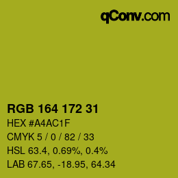 カラーコード: RGB 164 172 31 | qconv.com