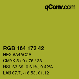 颜色代码: RGB 164 172 42 | qconv.com