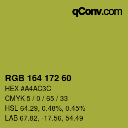 カラーコード: RGB 164 172 60 | qconv.com