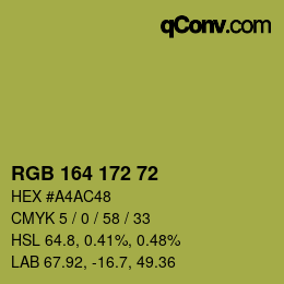 Color code: RGB 164 172 72 | qconv.com