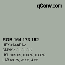 Farbcode: RGB 164 173 162 | qconv.com