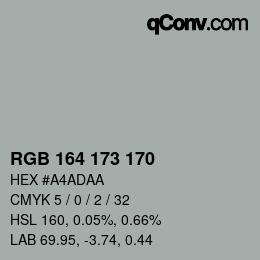 Color code: RGB 164 173 170 | qconv.com